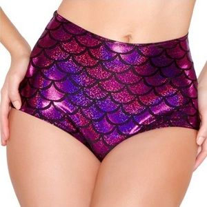Hot Pink Raspberry High Waist Mermaid Shorts